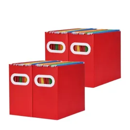 organizer-na-dokumenty-a4-pudelko-zestaw-4-sztuki-skladane-czerwone