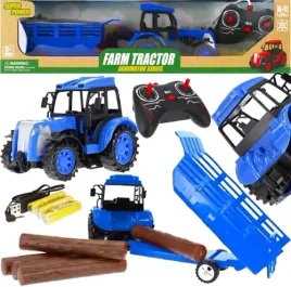 traktor-zdalnie-sterowany-na-pilota-rc-z-przyczepa-z-drewnem