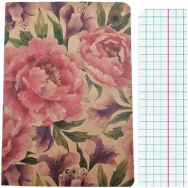 zeszyt-a5-w-kratke-96-kartek-70g-brulion-eco-kraft-kwiaty-passion-flowers