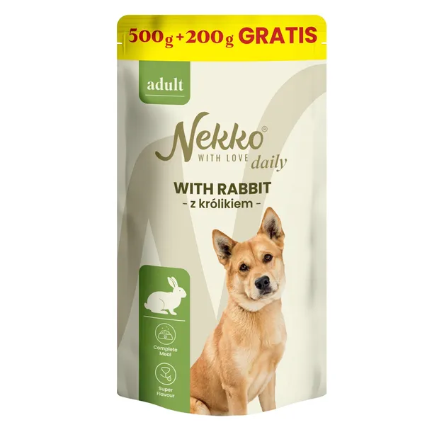 Nekko Daily Mokra Karma Dla Psa Królik Saszetki 500g Plus 200g Gratis