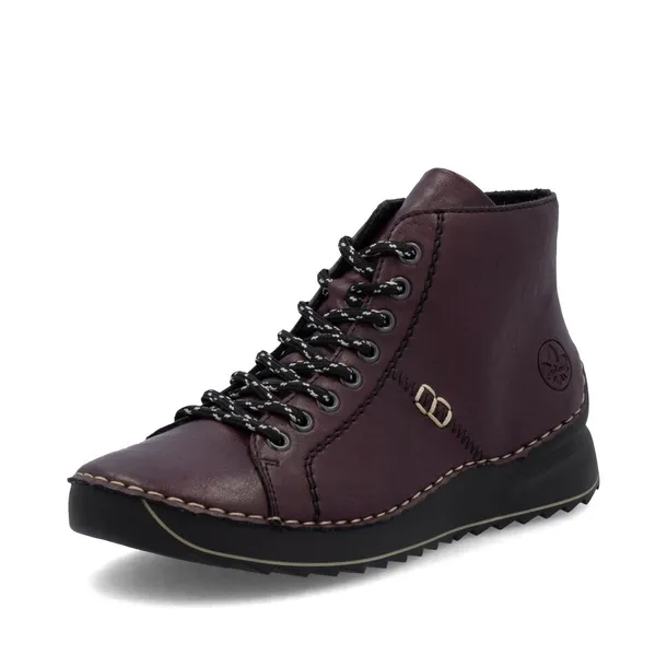RIEKER buty, botki, sneakersy bordowe 71510