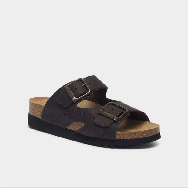SCHOLL MOLDAVA skórzane klapki, buty medyczne brązowe