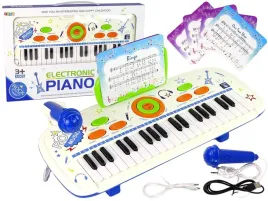 elektryczne-pianino-keyboard-dla-dzieci-niebieski-nuty-usb-mp3-lean-toys