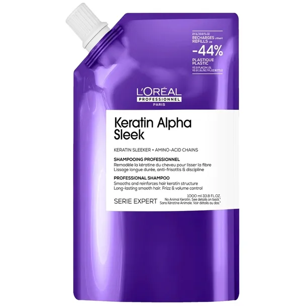 Loreal Keratin Alpha Sleek Szampon wygładzający 1000 ml