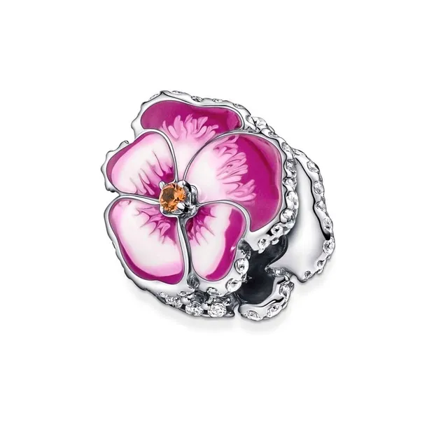Charms Pandora - Różowy Bratek 790777C01