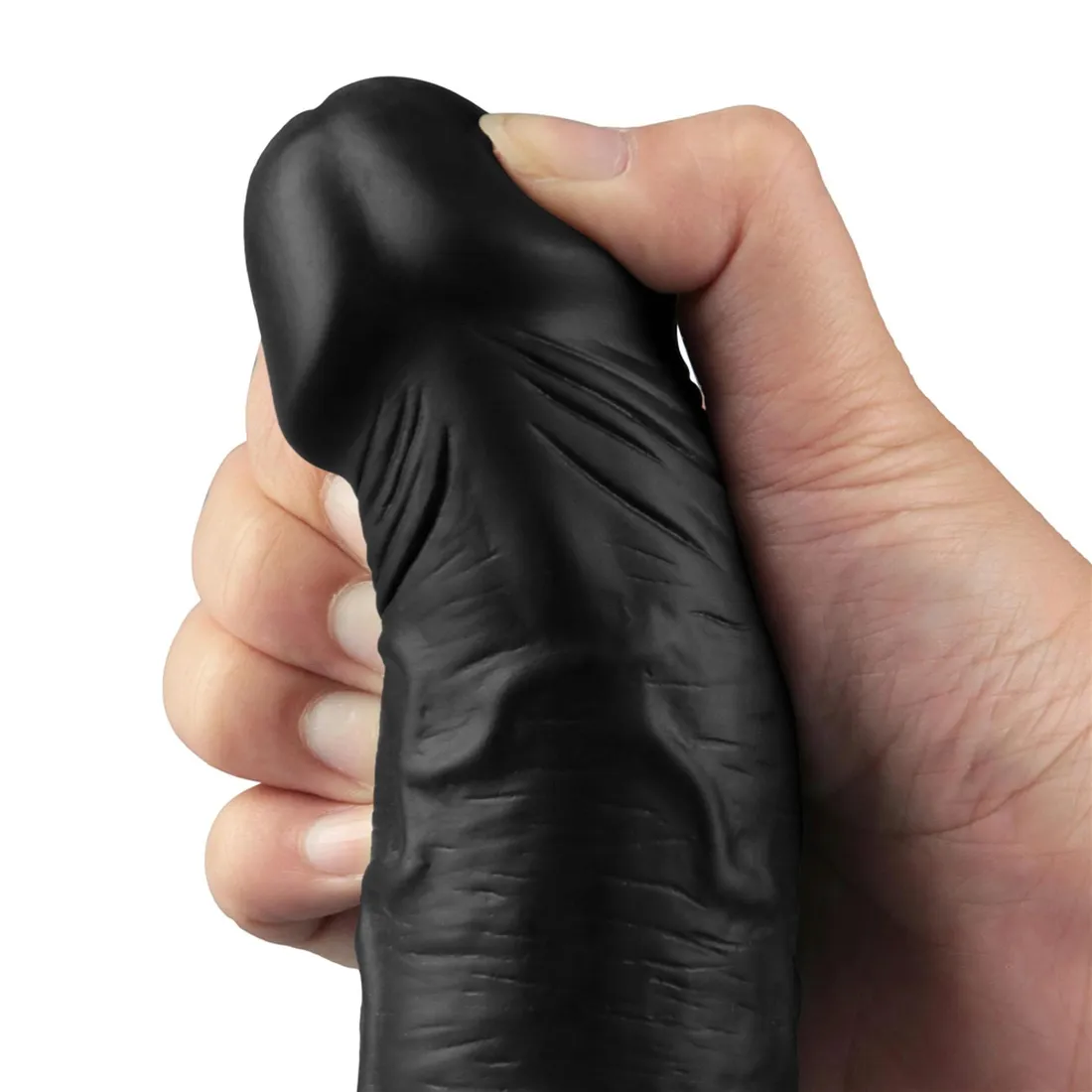 9-5-real-softee-rechargeable-tpe-vibrating-dildo-black