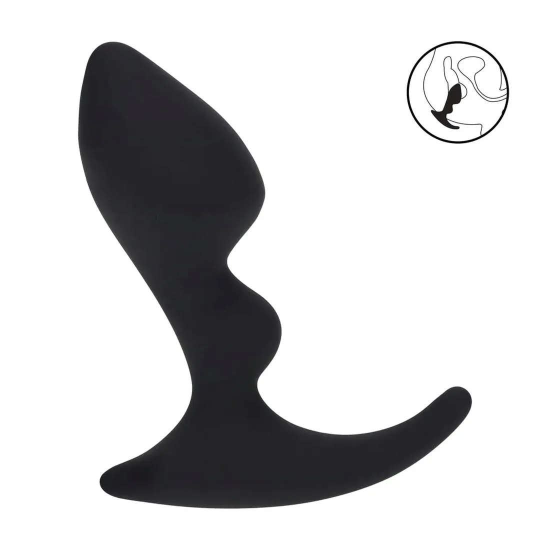 double-ripple-silicone-prostate-massager-black