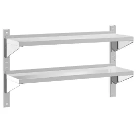 polka-scienna-podwojna-100x30x60-cm-srebrna-stal-nierdzewna