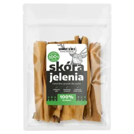uniszki-skora-jelenia-naturalny-gryzak-dla-psa-przysmak-nagroda-100g