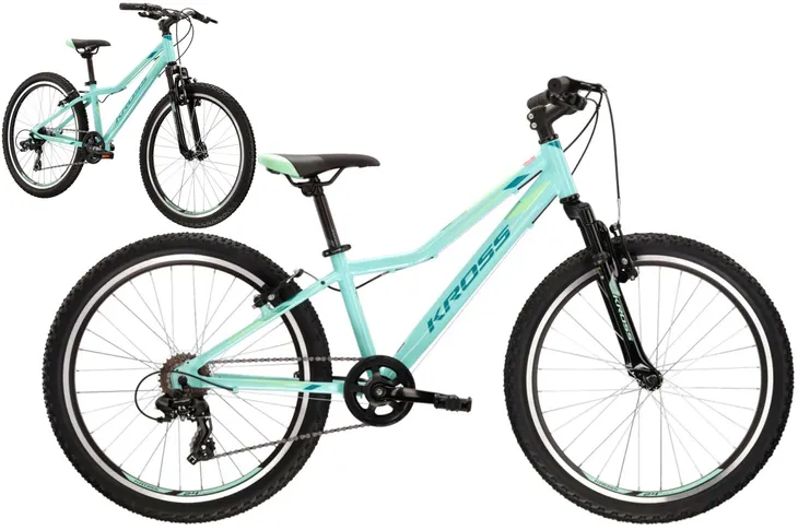Rower dziecięcy 24" KROSS LEA JR 1.0 seledynowy - zielony R23