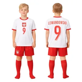 stroj-pilkarski-koszulka-spodenki-getry-lewandowski-polska-128-cm
