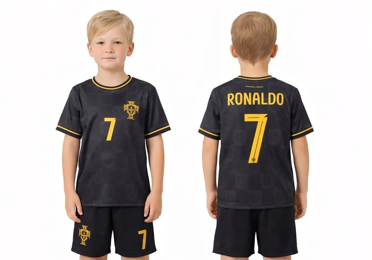 STRÓJ PIŁKARSKI - KOSZULKA SPODENKI - RONALDO PORTUGALIA rozm. 128 cm