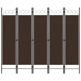 parawan-5-panelowy-brazowy-200-x-180-cm