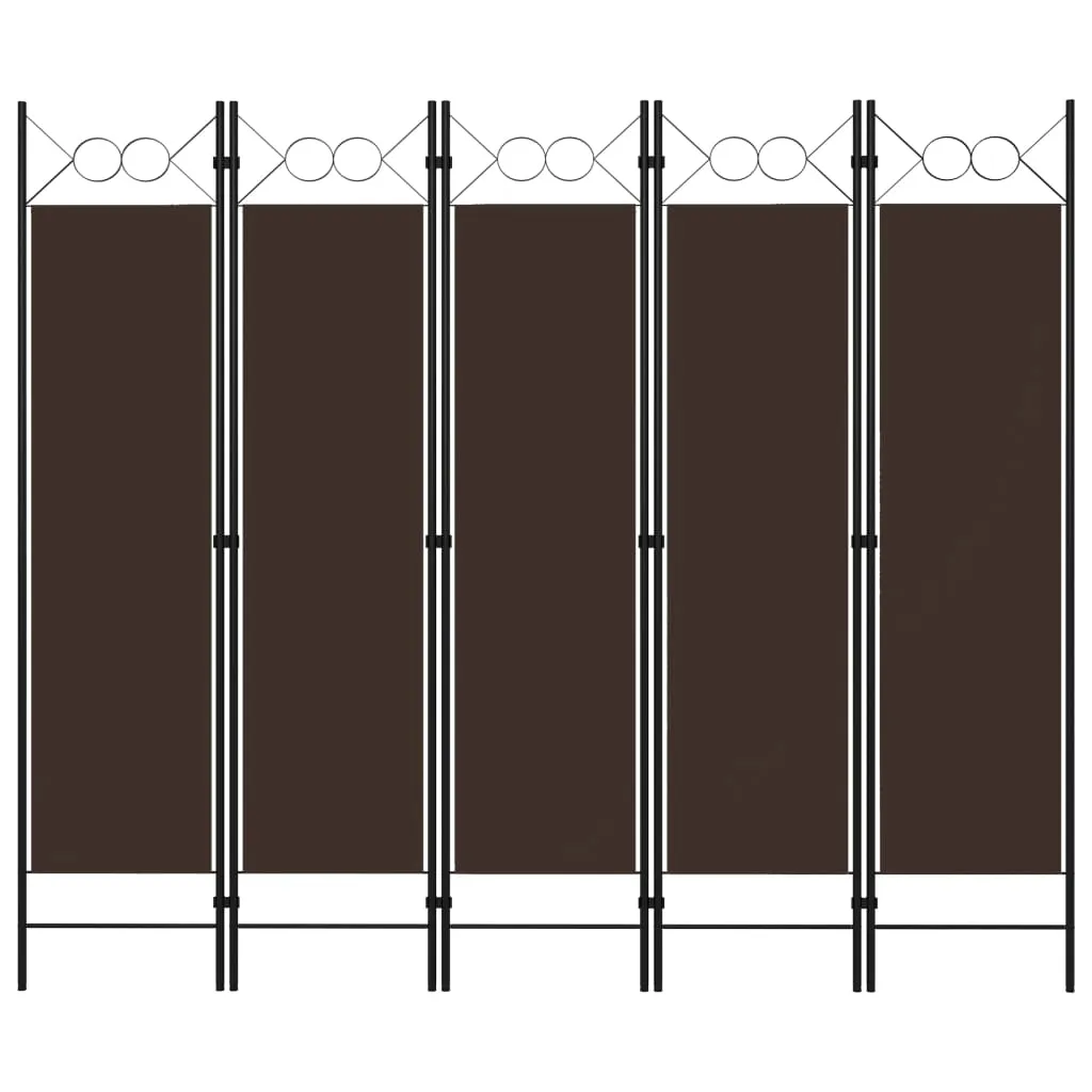parawan-5-panelowy-brazowy-200-x-180-cm