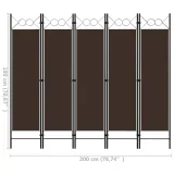 parawan-5-panelowy-brazowy-200-x-180-cm-stan-nowy-kod-producenta-320708