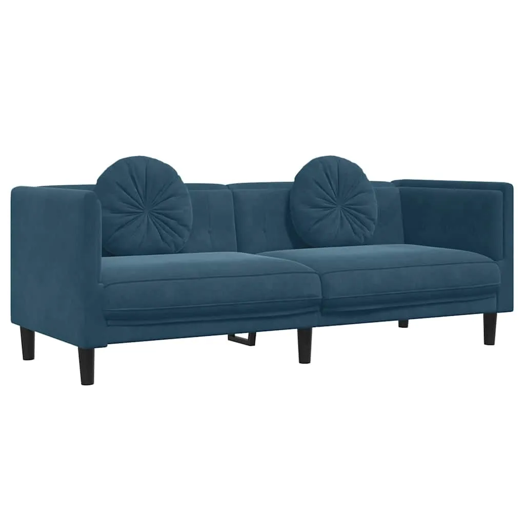 sofa-3-osobowa-z-poduszkami-niebieska-aksamit