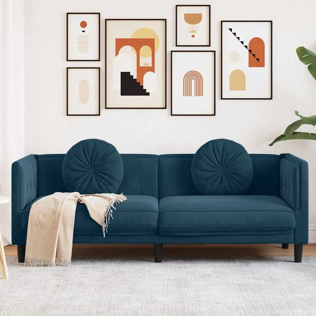 sofa-3-osobowa-z-poduszkami-niebieska-aksamit