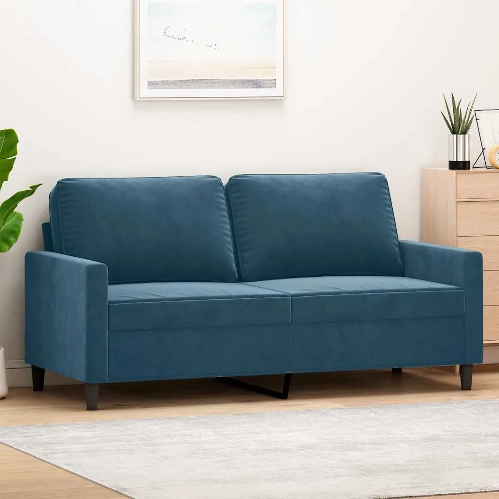 sofa-aksamitna-2-osobowa-niebieska-158x77x80cm