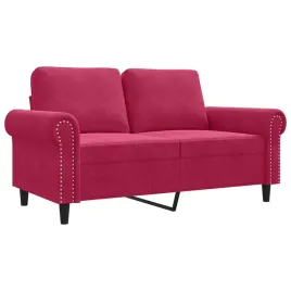 sofa-aksamitna-2-osobowa-winna-czerwien-152x77x80-cm