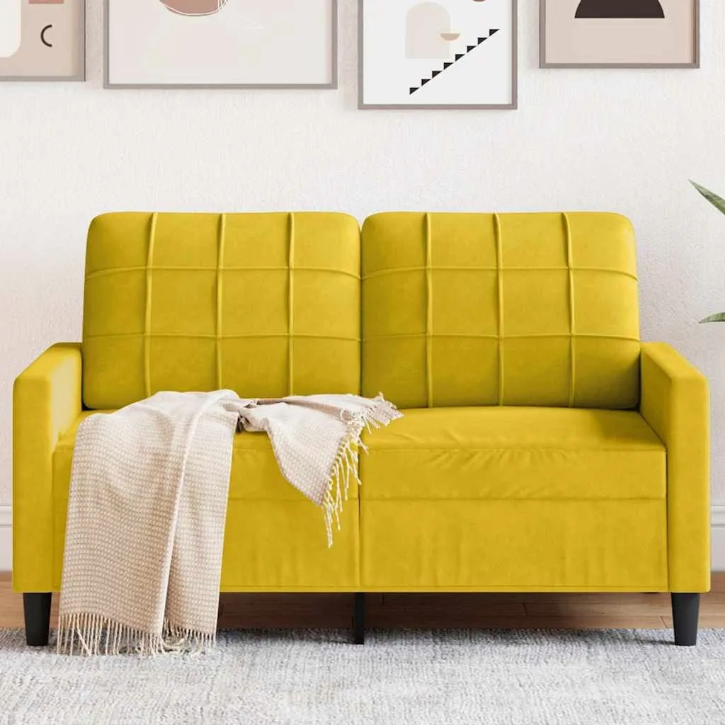 sofa-aksamitna-2-osobowa-zolta-137x77x80cm