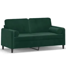 sofa-aksamitna-2-osobowa-ciemnozielona-158x77x80-cm-z-poduszkami
