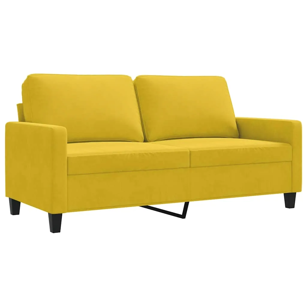 sofa-aksamitna-2-osobowa-zolta-158x77x80cm