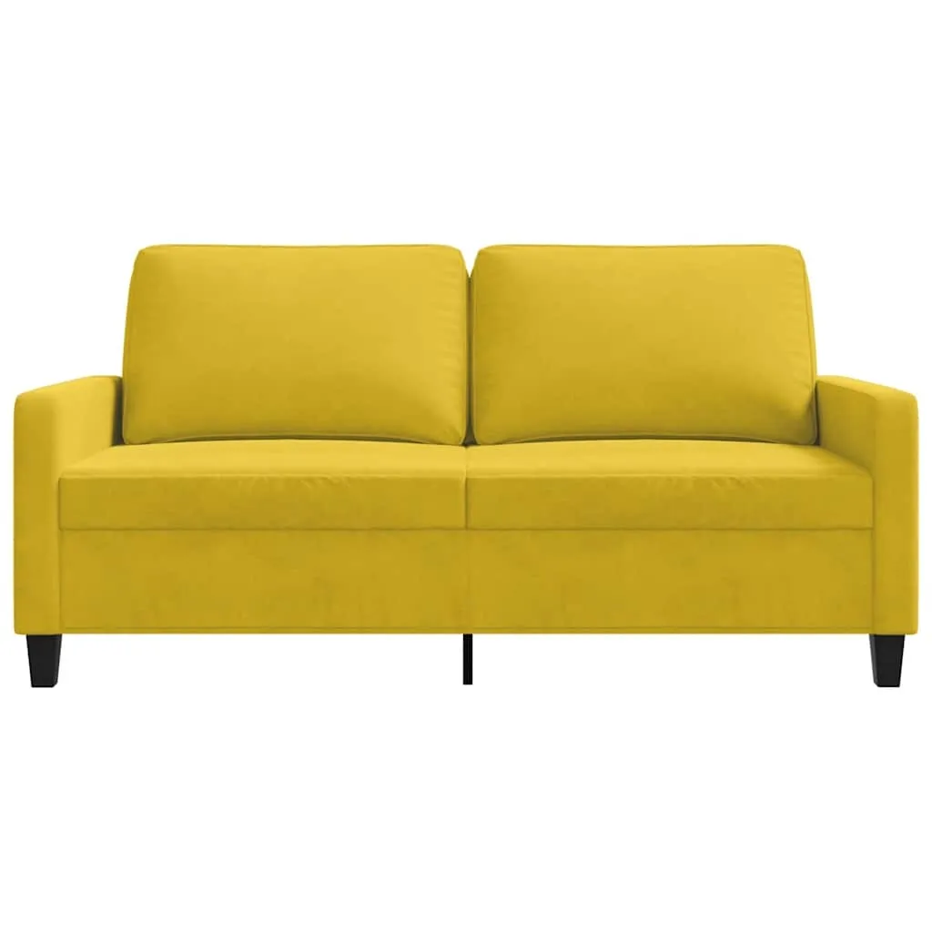 sofa-aksamitna-2-osobowa-zolta-158x77x80cm