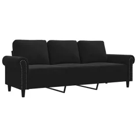 sofa-aksamitna-3-osobowa-czarna-212x77x80-cm