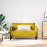 sofa-dwuosobowa-zolta-109-cm-aksamitna-stan-nowy