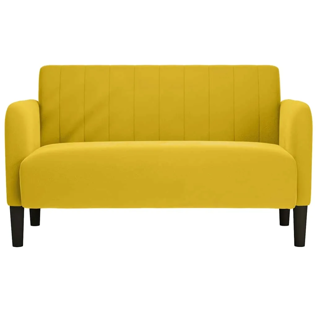sofa-dwuosobowa-zolta-109-cm-aksamitna-stan-nowy