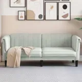 sofa-dwuosobowa-jasnoszara-aksamit-stan-nowy