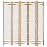 skladany-parawan-5-panelowy-200-cm-bambus-i-plotno-marka-vidaxl