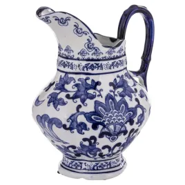 wazon-w-ksztalcie-dzbanka-bialo-niebieska-dekoracja-retro-ceramika