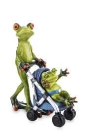 figurka-zaba-zabka-mama-wozek-dziecko-spacer-17cm