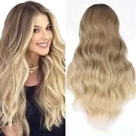 porsmeer-peruka-damska-ombre-brazowa-do-blond-z-ciemnymi-korzeniami66cm