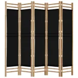 skladany-parawan-5-panelowy-200-cm-bambus-i-plotno-marka-vidaxl
