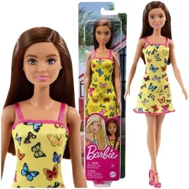 lalka-barbie-plazowa-zolta-sukienka-w-motylki-dlugie-brazowe-wlosy-30cm