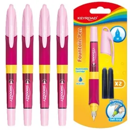 pioro-wieczne-na-naboje-keyroad-smoozzy-szkolne-rozowe-m-2-naboje-4-szt