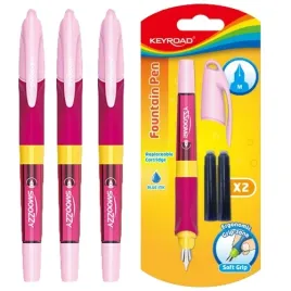 pioro-wieczne-na-naboje-keyroad-smoozzy-szkolne-rozowe-m-2-naboje-3-szt