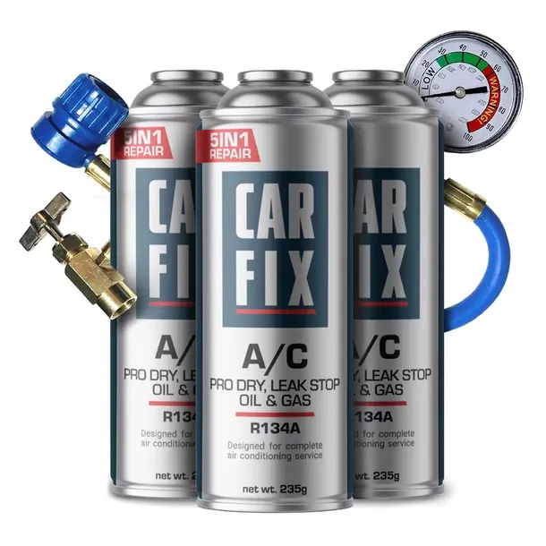 CARFIX 5w1 - 3x czynnik chłodniczy gaz do klimatyzacji R134A + przewód
