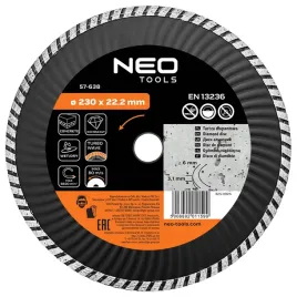 tarcza-tnaca-diamentowa-230-x-22-2-mm-turbo-wave-do-ciecia-betonu-neo-tools