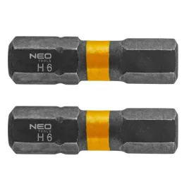 bity-udarowe-hex-6-x-25-mm-zestaw-bitow-2szt-koncowki-wkretakowe-neo-tools