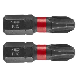 bity-udarowe-ph3-25-mm-zestaw-bitow-2szt-koncowki-wkretakowe-neo-tools