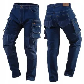 spodnie-robocze-jeans-denim-bawelna-elastan-wzmacniane-oxford-neo-3xl