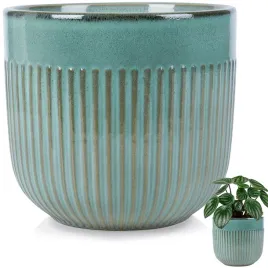 doniczka-porcelanowa-zielona-17-cm