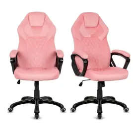 fotel-gamingowy-obrotowy-gabinetowy-rozowy-welur-do-biurka-oddychajacy-xl