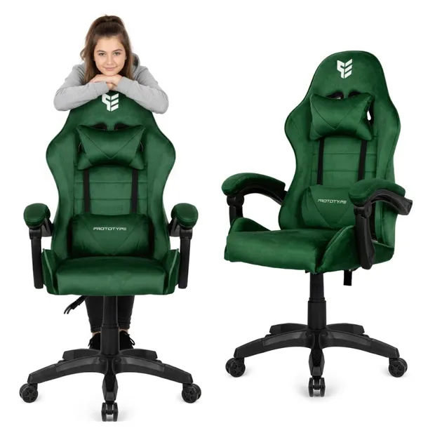 Fotel obrotowy biurowy gamingowy krzesło do biurka Alcantara odchylany XL