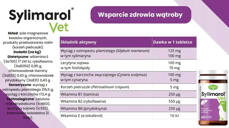 sylimarol-vet-kot-60-tabl-zastosowanie-wspomaganie-funkcji-watroby