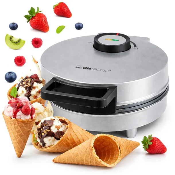 Waflownica do rożków Clatronic 1200W wypiekacz wafli rożki do lodów Ø20 cm