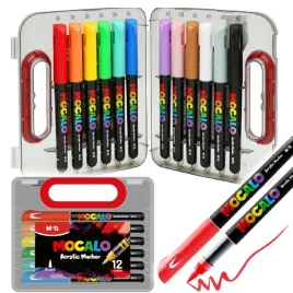 mg-markery-akrylowe-pedzelkowe-akryl-brush-12-kol-szklo-metal-drewno